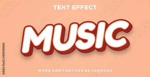 Music editable text effect