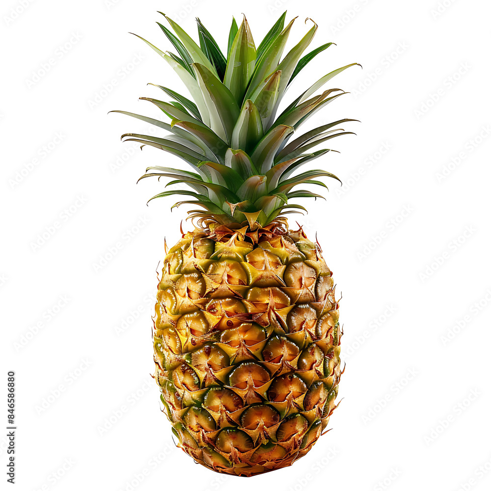 Fototapeta premium Fresh pineapple isolated on white or transparent background
