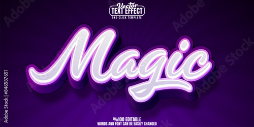 Magic editable text effect, customizable fantasy and spell 3d font style