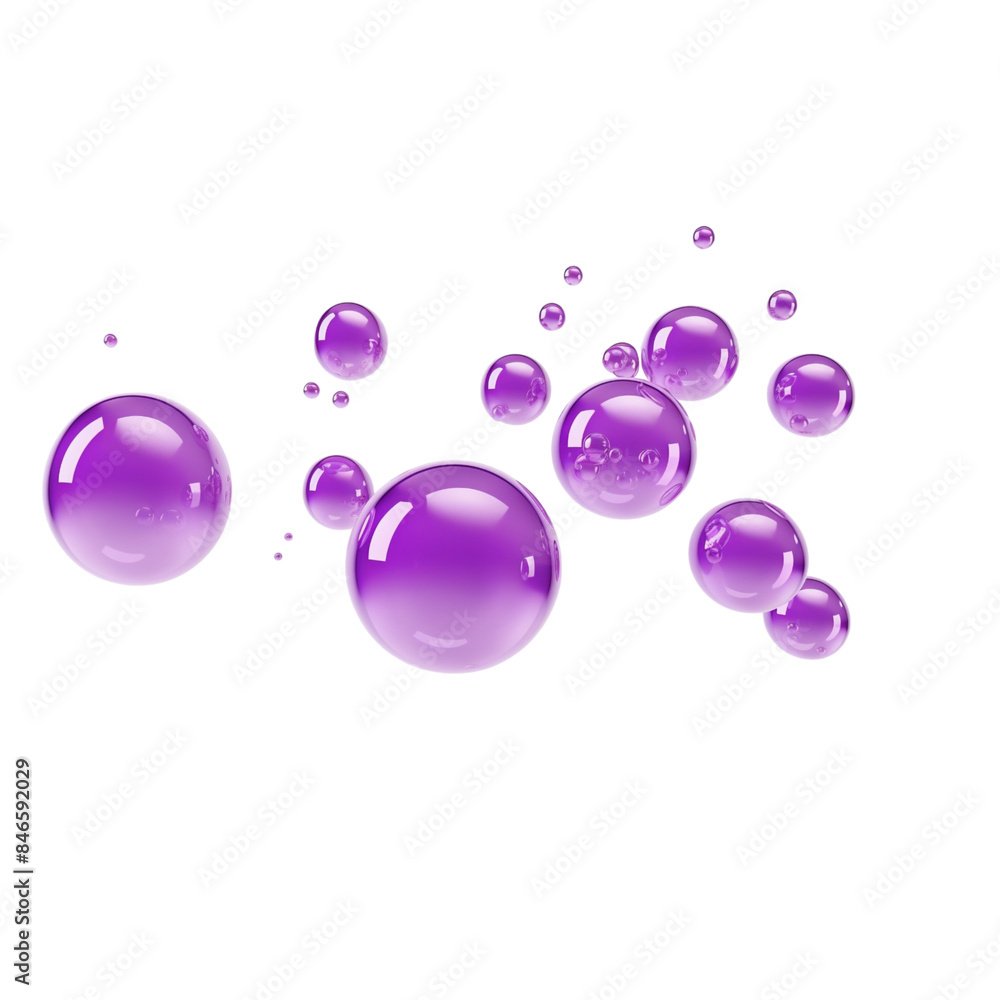 Purple bubbles isolated on Transparent, Generative AI Purple bubbles isolated on Transparent, Generative AI