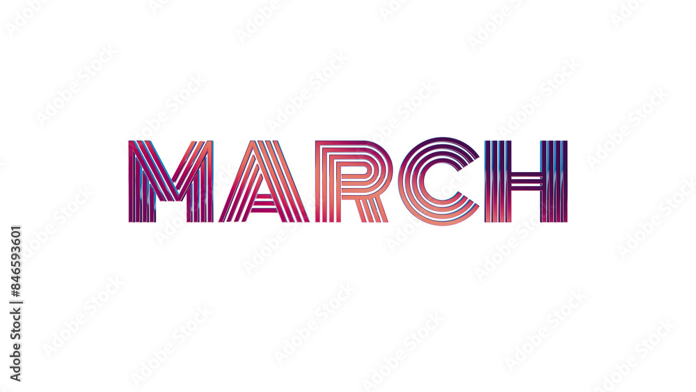 MARCH - RETRO NEON GRAPHICS ISOLATED MARCH - RETRO NEON GRAPHICS ISOLATED