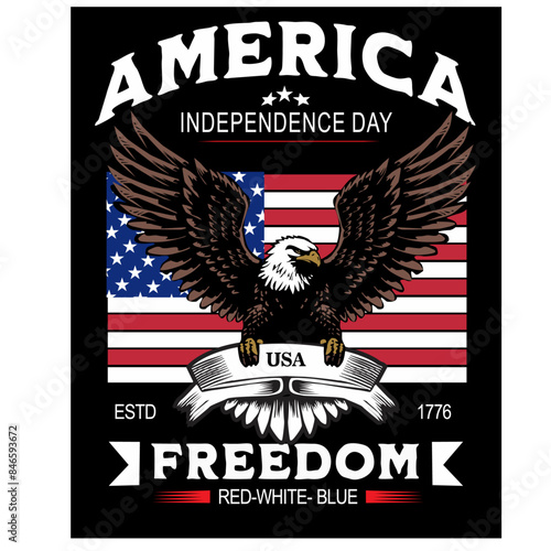 america flag eagle print design Vector art