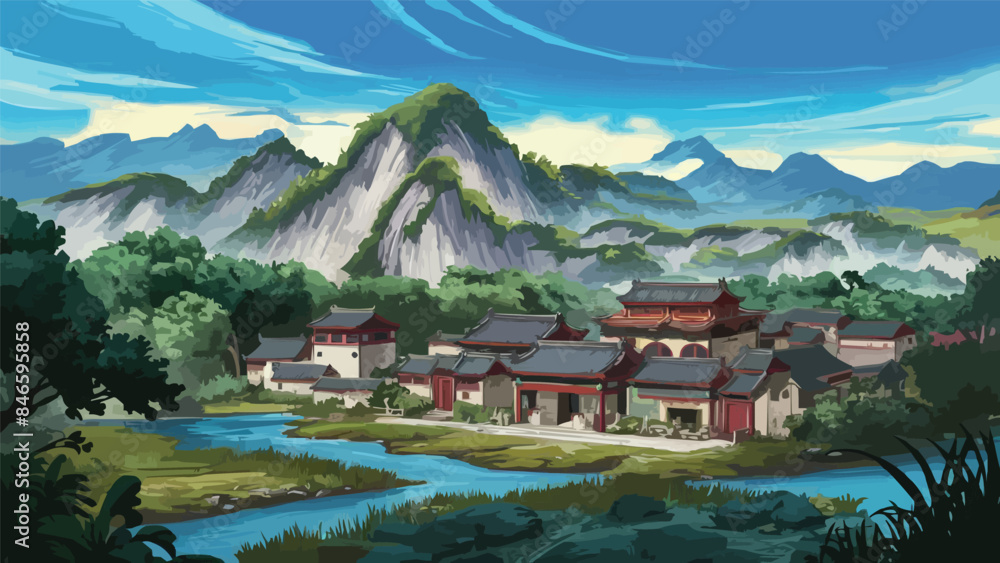 Chinese scenery landscape mountain outdoors. Chinese scenery landscape mountain outdoors.