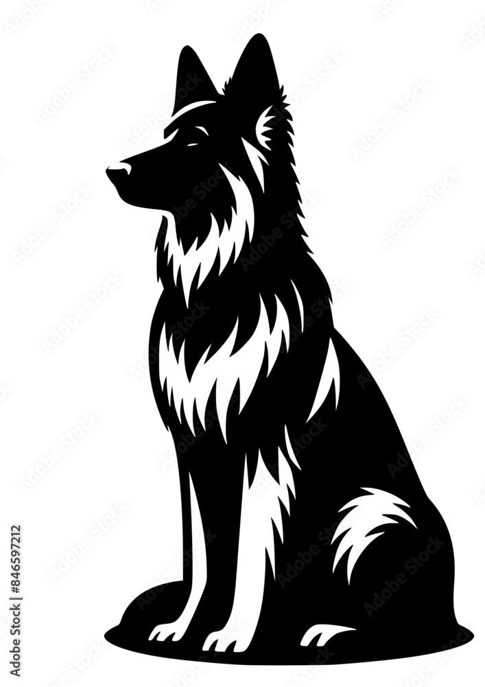 Obraz premium German Shepherd SVG, German Shepherd PNG, German Shepherd Silhouette, Dog breed SVG, Dog SVG, German Shepherd Clipart, Animal SVG, German Shepherd Face
