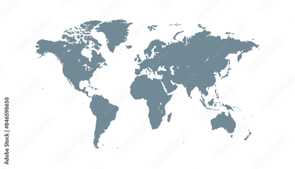 Fototapeta premium World map. Modern color vector map. Silhouette map. 