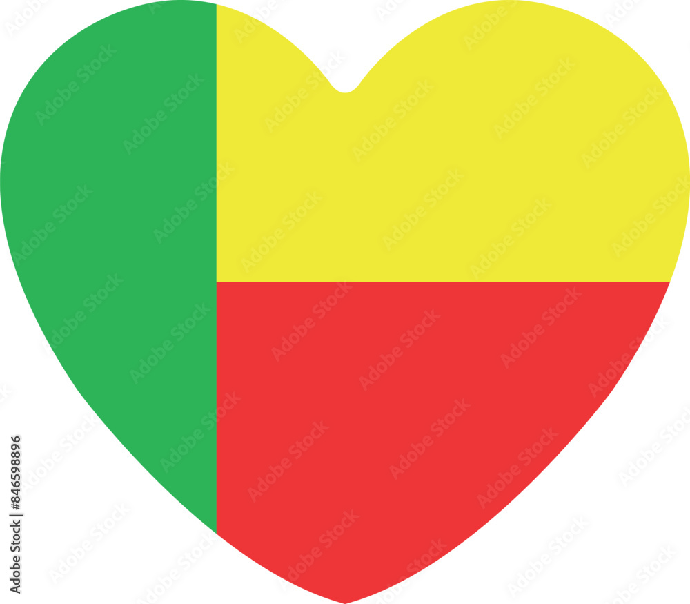Fototapeta premium Benin heart shape flag icon