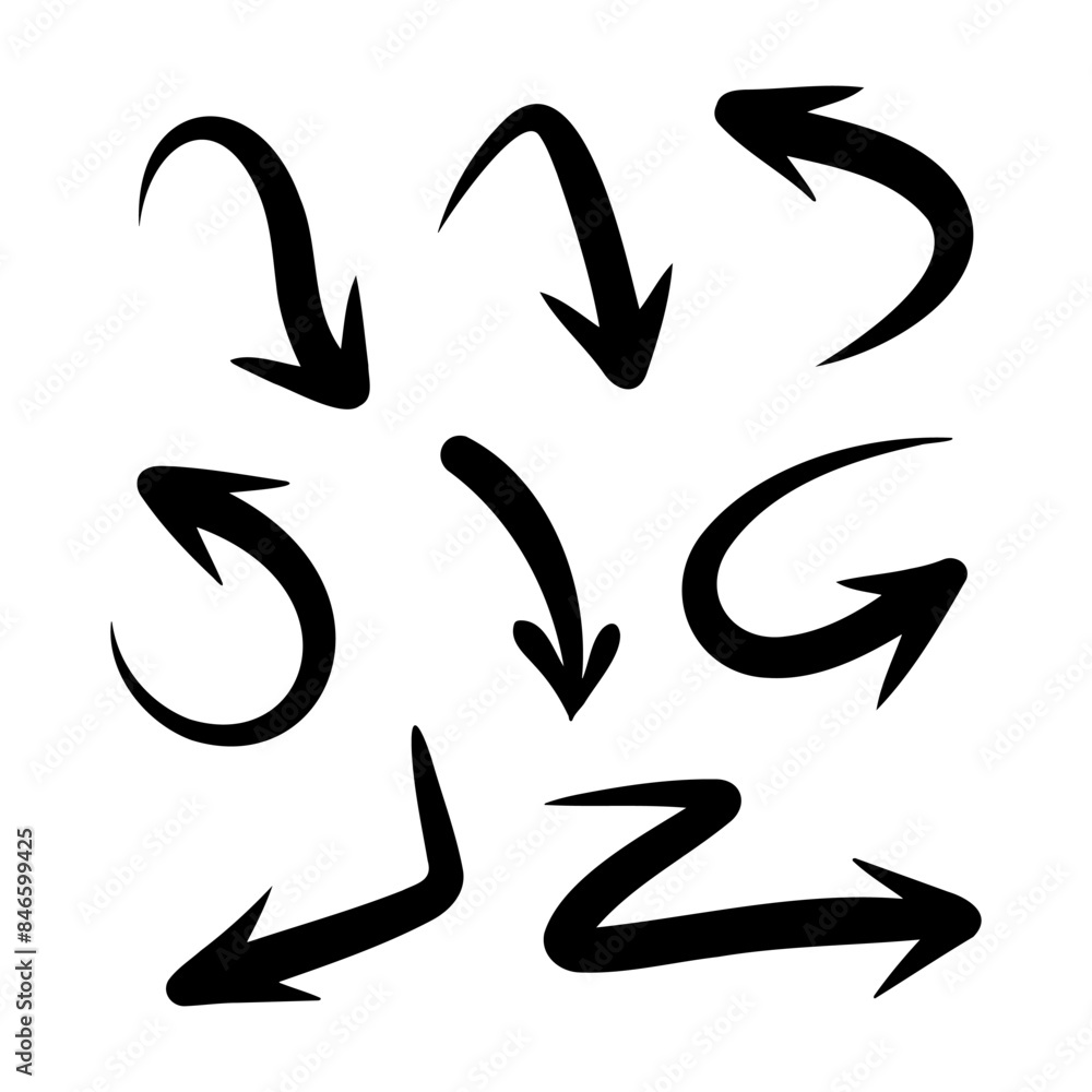 hand doodle arrow set, vector illustration hand doodle arrow set, vector illustration