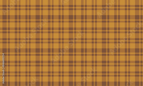 Dark yellow and brown plaid retro seamless pattern vector background