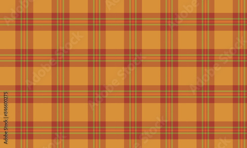 Orange background and brown green plaid retro seamless pattern vector background