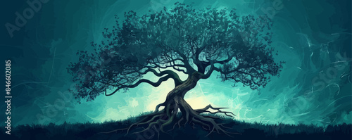 Wallpaper Mural Verdant tea plantation nestled in the mist-shrouded mountainside. Vector flat minimalistic isolated illustration. Torontodigital.ca