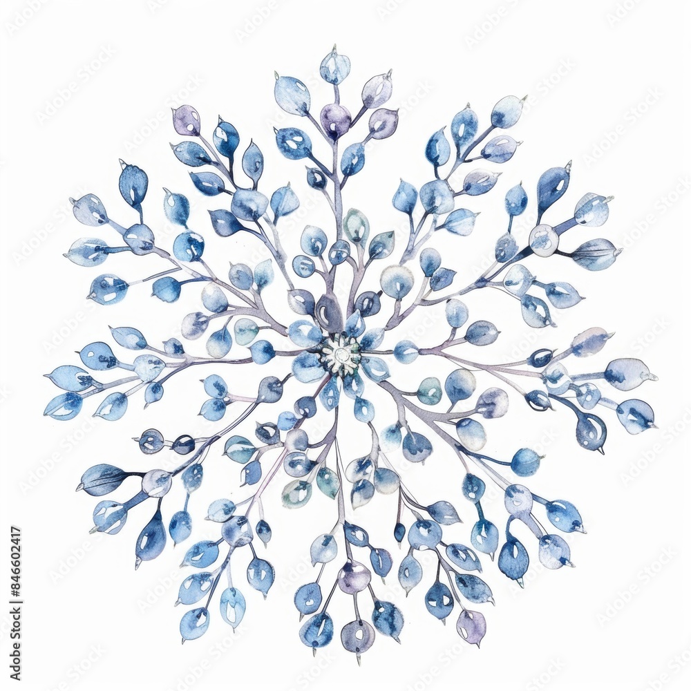 Delicate snowflake isolated on white background, perfect for winter-themed designs Delicate snowflake isolated on white background, perfect for winter-themed designs