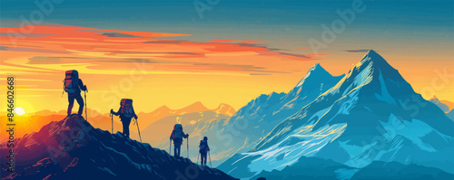 sunset in mountains