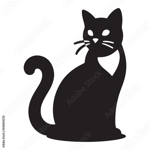 Set of Cat Silhouette Vector Art Illustration