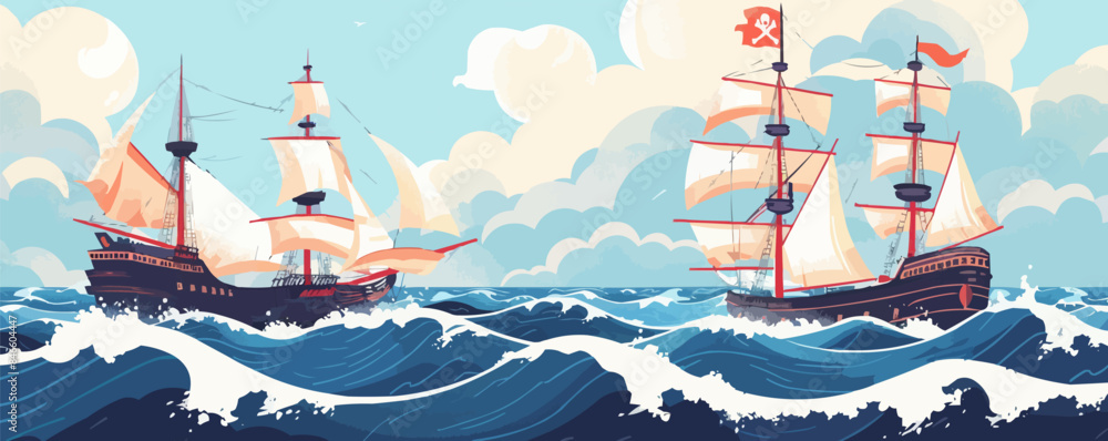 Naklejka premium Modern cityscape with bustling streets and skyscrapers Vector flat minimalistic isolated illustration