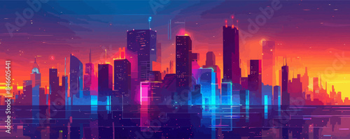 towering skyscrapers Vector flat minimalistic isolated illustration