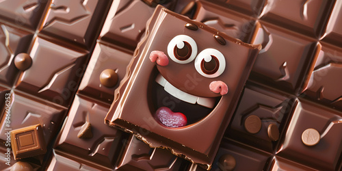 Funny chocolate with smiling photo