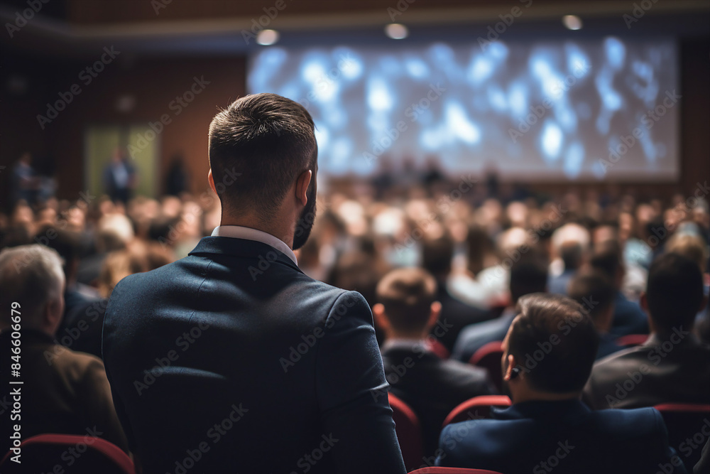 Generative AI composition image Exited motivational speaker on stage Diversity Success Leadership concept performance Generative AI composition image Exited motivational speaker on stage Diversity Success Leadership concept performance