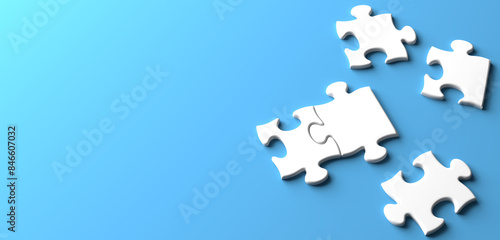 abstract business symbol with a part of puzzle - 3D illustration