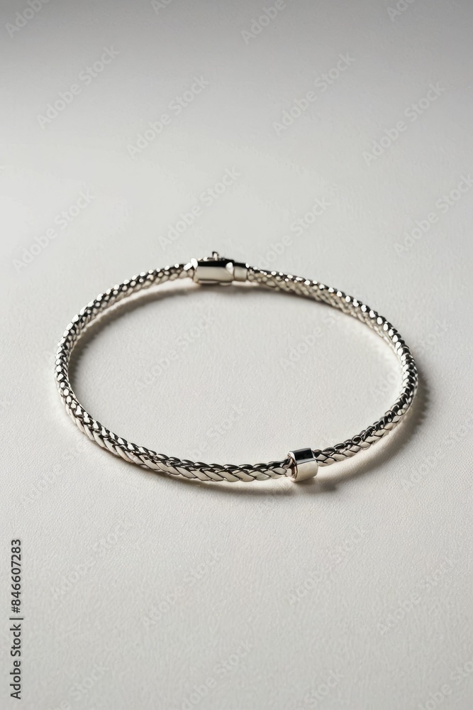 Sleek Silver Minimalist Bracelet on Display Sleek Silver Minimalist Bracelet on Display