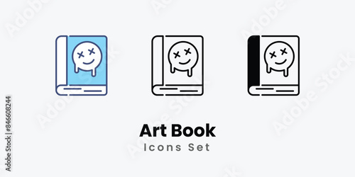 Art Book icons vector set stock illustration