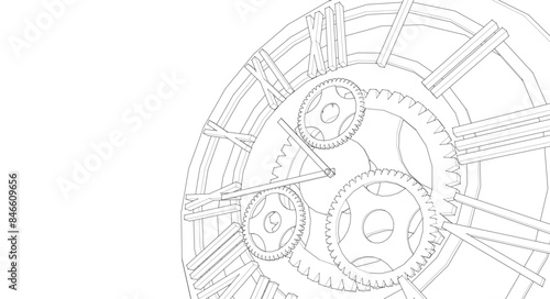 clock graphic symbol 3d illustration	
