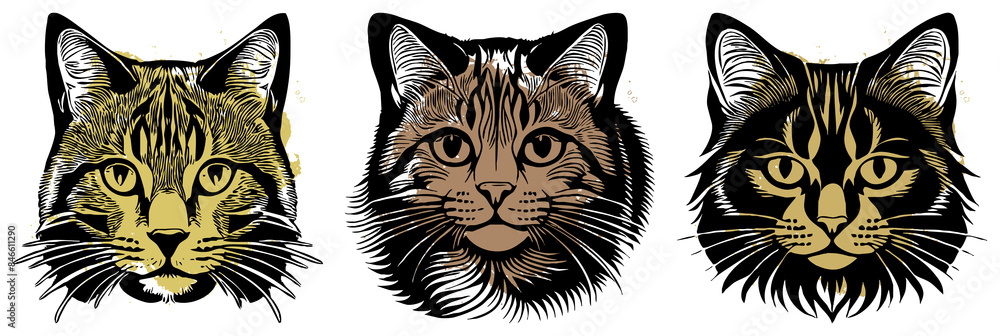 Fototapeta premium Cat . Animal illustration . Logo design, for use in graphics. Generated by Ai