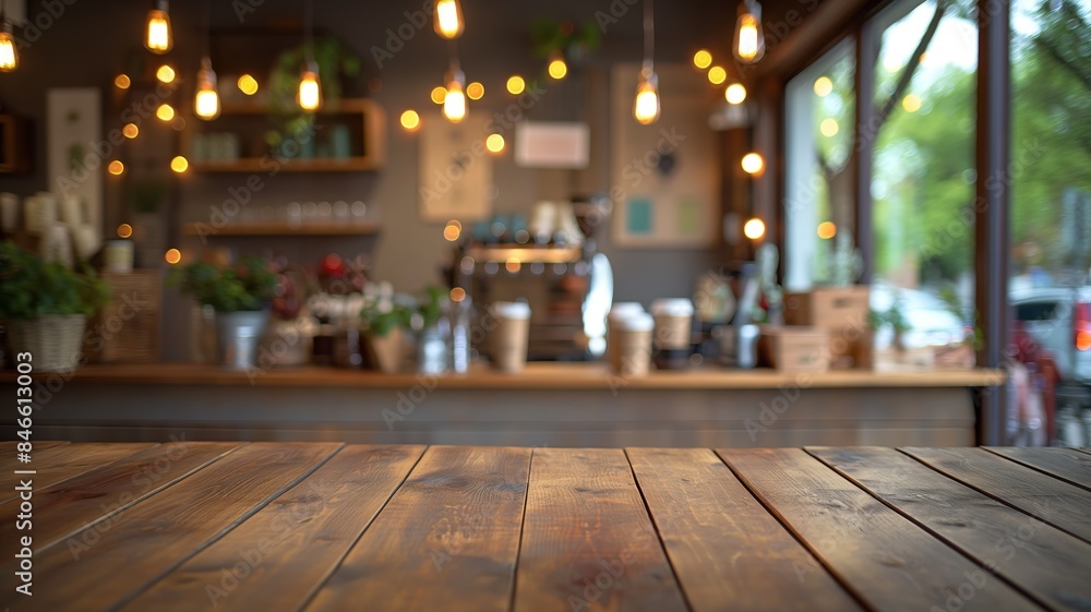 custom made wallpaper toronto digitalCozy Rustic Cafe with Wooden Table and Warm Lighting