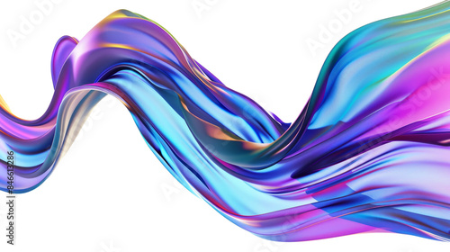 Abstract blue purple gradient liquid on transparent background