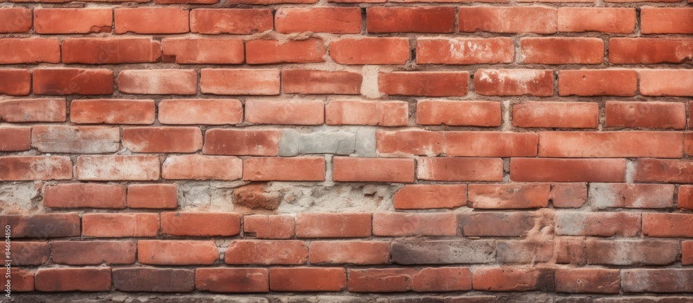 Panoramic red brick wall texture background suitable for interior or exterior design with a versatile copy space image. Panoramic red brick wall texture background suitable for interior or exterior design with a versatile copy space image.