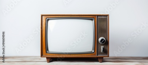 Vintage TV on a white woode...