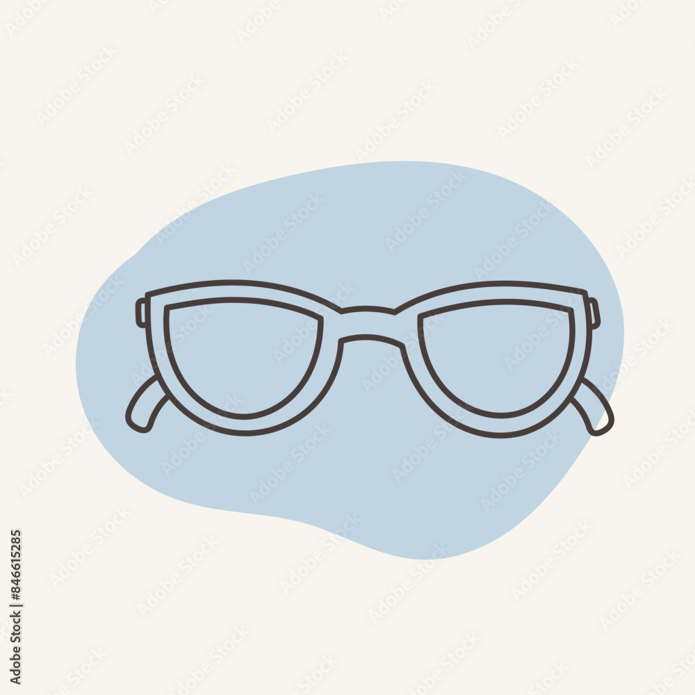 Drawing of sunglasses. The icon is perfect for summer and beach designs Drawing of sunglasses. The icon is perfect for summer and beach designs