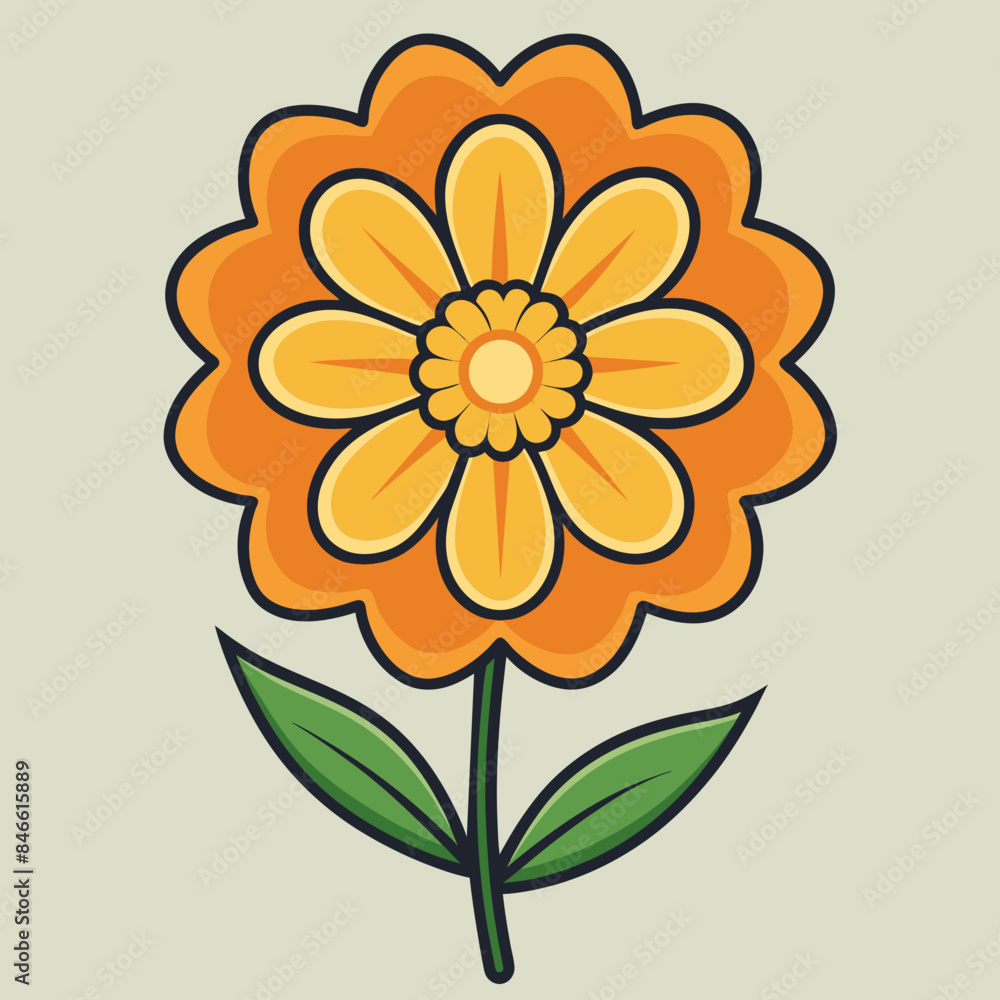 Marigold Wildflower vector illustration Marigold Wildflower vector illustration