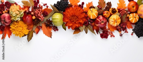 Top view of a fall-themed a...