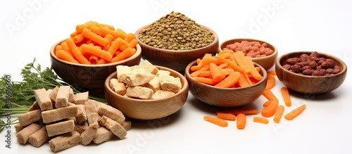 A variety of pet foods, inc...
