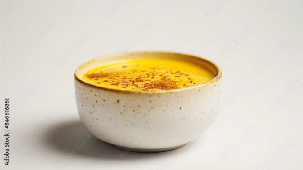 a Bowl of Golden Milk with Turmeric and Spices a Bowl of Golden Milk with Turmeric and Spices