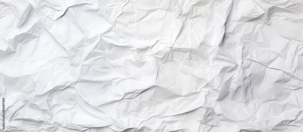 Obraz premium Texture background of crumpled white paper with copy space image.