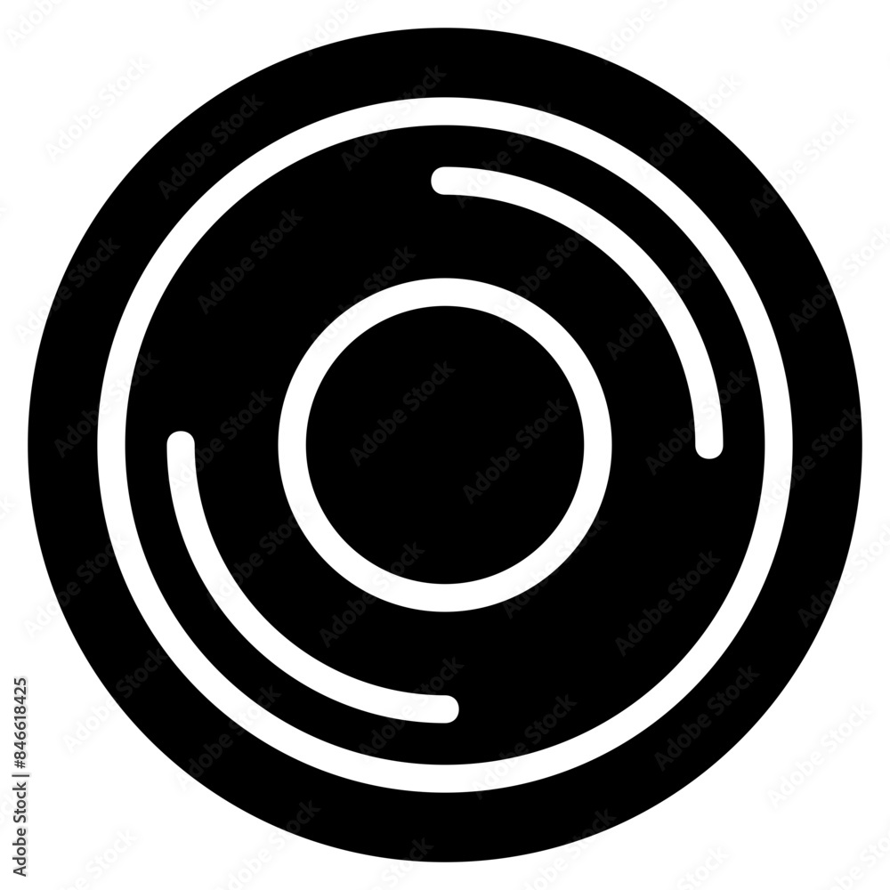 Camera Lens Icon in Solid Style Camera Lens Icon in Solid Style