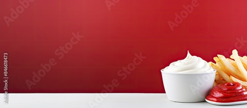 Sour cream and ketchup serv...