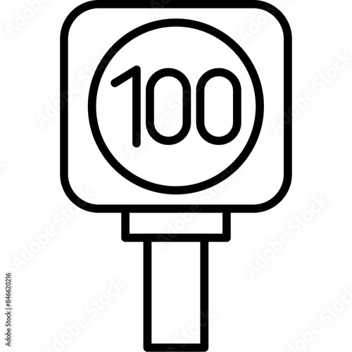 100 Speed Limit Icon