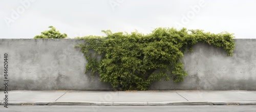 A long concrete wall with a...