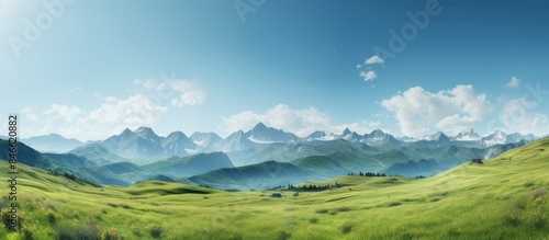 Scenic mountain landscape with a clear sky providing ample copy space image.