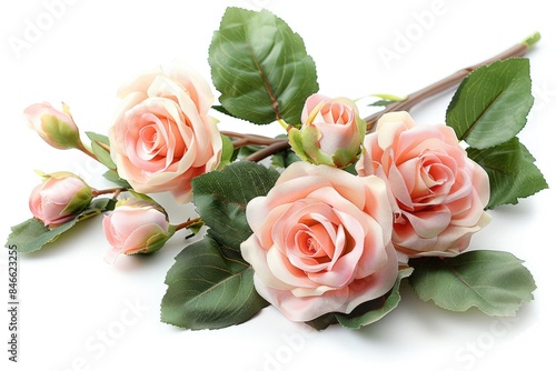 A bouquet of fresh flowers on a white background