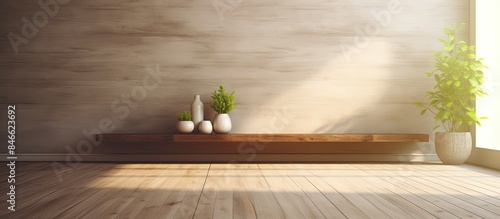 Room interior with wooden s...