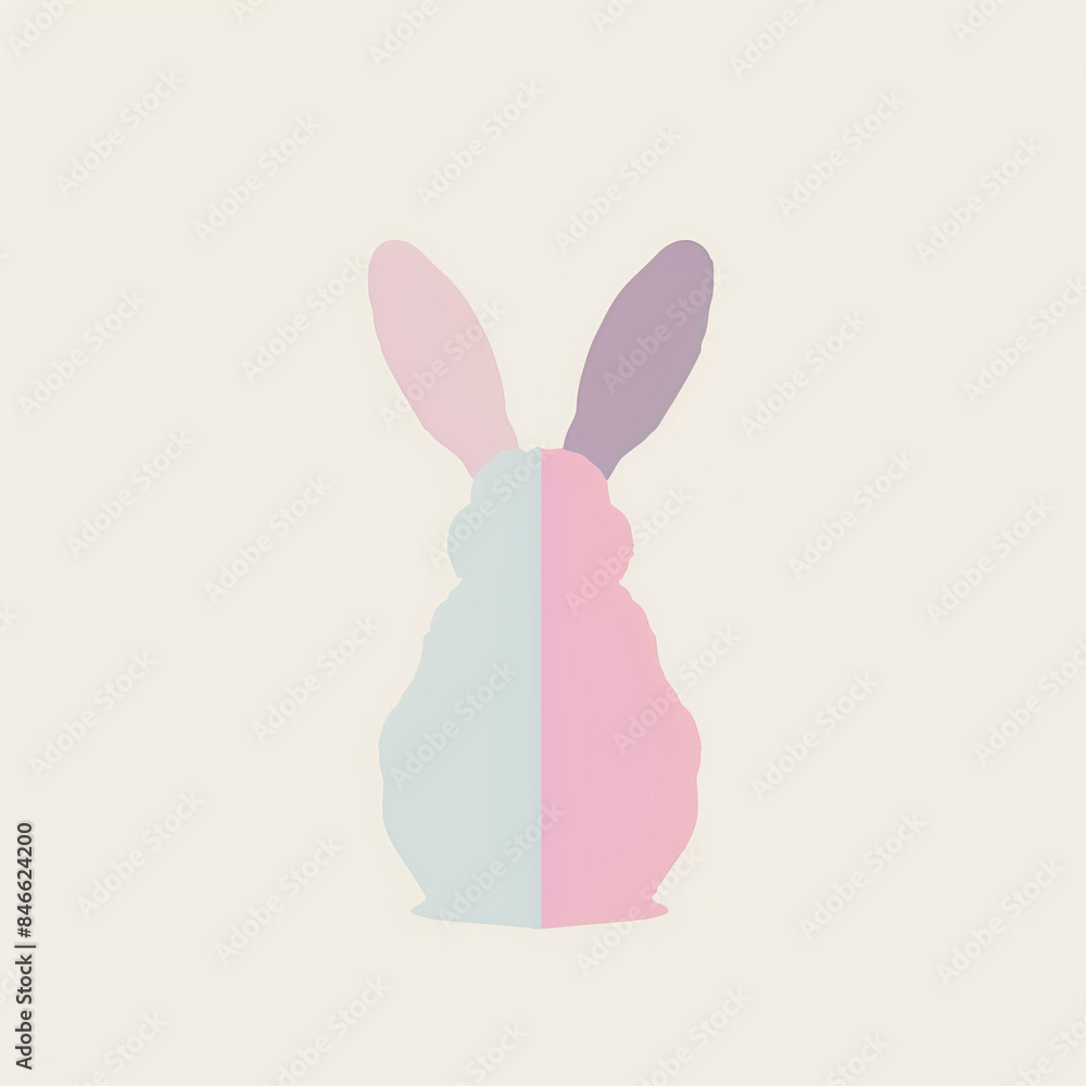 A minimalist Easter bunny icon featuring a simple and elegant silhouette with soft pastel colors. Perfect for modern holiday designs and minimalist art projects A minimalist Easter bunny icon featuring a simple and elegant silhouette with soft pastel colors. Perfect for modern holiday designs and minimalist art projects