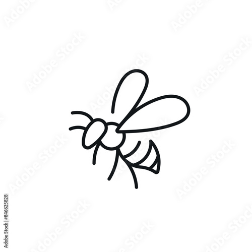 Bee linear icon. Line customizable illustration. Contour symbol. Vector isolated outline drawing. Editable stroke