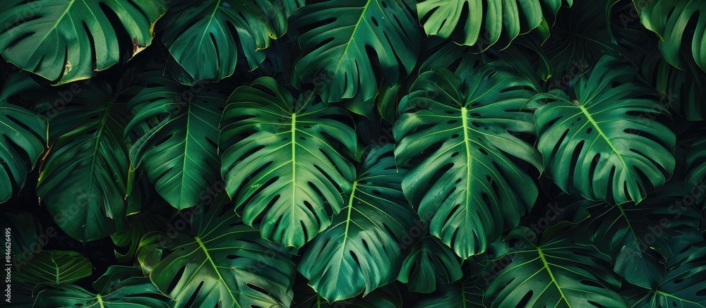 Flat lay view of tropical palm leaves from above Flat lay view of tropical palm leaves from above