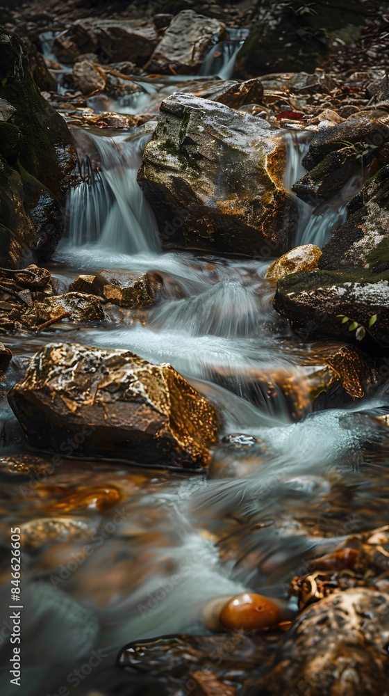 a river running through a forest, generated by AI