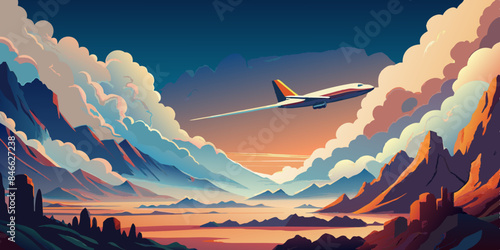 airplane in the mountains