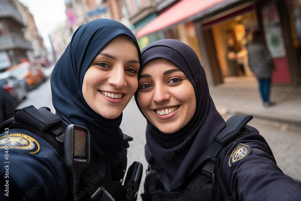 Arabian woman in hijab living her life in modern city have shopping working traveling abilities, Generative AI Arabian woman in hijab living her life in modern city have shopping working traveling abilities, Generative AI
