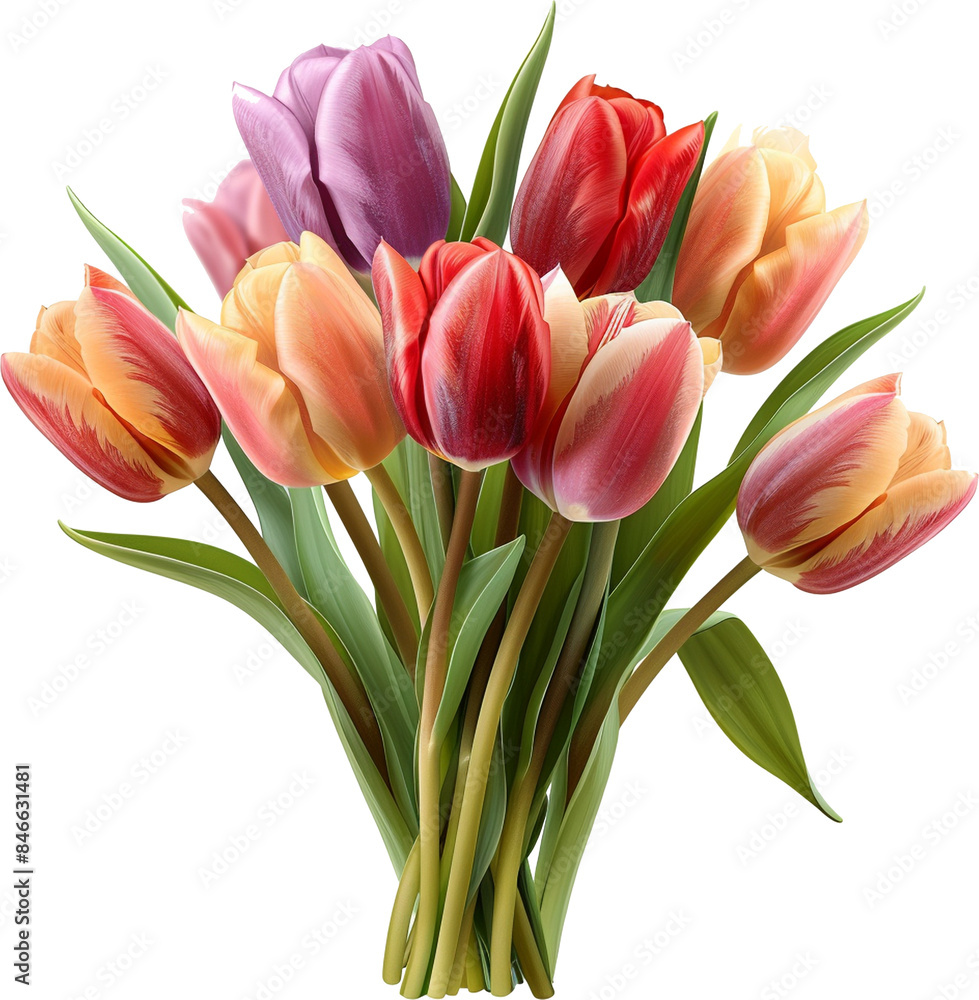 beautiful tulip, tulip bouquet, Flower bouquet for wedding, isolated on transparent background beautiful tulip, tulip bouquet, Flower bouquet for wedding, isolated on transparent background